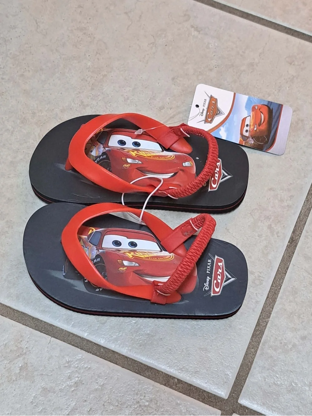 Disney Pixar Cars Lightning McQueen Toddler Flip-Flops - Toddle Kids Size 7C/8C